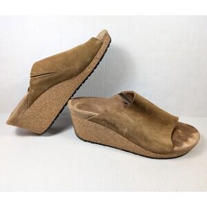 Papillio Wedge Sandals Womens Size US 8.5 EU‎ 39 Namica Rivet Heel Brown Tan